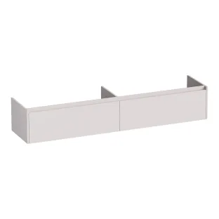 Brauer Embrace wastafelonderkast - 200x46x35 cm - 2 laden greeploos - 2 sifonuitsparingen - MDF gelakt - Mat Zand
