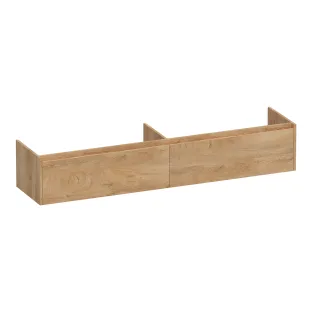 Brauer Embrace washbasin cabinet - 200x46x35 cm - 2 drawers handleless - 2 siphon cut-outs - MFC - Forest Tan