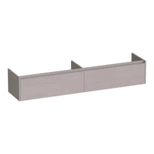 Brauer Embrace washbasin cabinet - 200x46x35 cm - 2 drawers handleless - 2 siphon cut-outs - MFC - Timber Greige