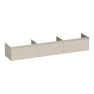 Brauer Embrace washbasin cabinet - 220x46x35 cm - 3 drawers handleless - 0 siphon cut-outs - MDF lacquered - Matt Beige