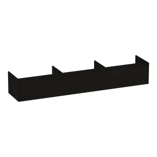 Brauer Embrace washbasin cabinet - 220x46x35 cm - 3 drawers handleless - 0 siphon cut-outs - MFC - Timber Black
