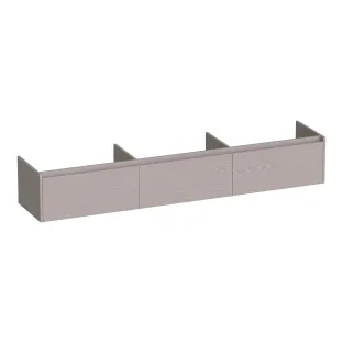Brauer Embrace washbasin cabinet - 220x46x35 cm - 3 drawers handleless - 0 siphon cut-outs - MFC - Timber Greige