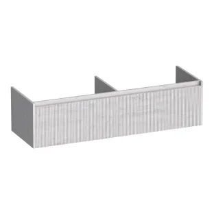 Brauer Embrace Wavy washbasin cabinet - 140x46x35 cm - 2 drawers handleless - 2 siphon cut-outs - MFC - Forest Seashell