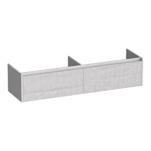 Brauer Embrace Wavy washbasin cabinet - 160x46x35 cm - 2 drawers handleless - 2 siphon cut-outs - MFC - Forest Seashell