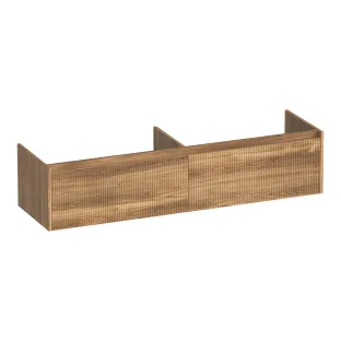Brauer Embrace Wavy washbasin cabinet - 160x46x35 cm - 2 drawers without handles - 2 siphon cut-outs - MFC - Honey