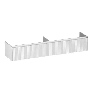Brauer Embrace Wavy washbasin cabinet - 200x46x35 cm - 2 drawers without handles - 2 siphon cut-outs - MDF lacquered - Matt White