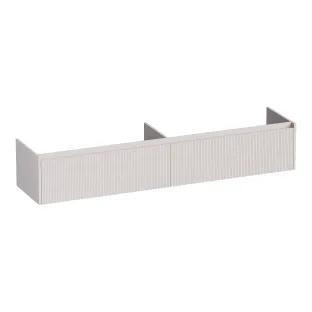Brauer Embrace Wavy washbasin cabinet - 200x46x35 cm - 2 drawers without handles - 2 siphon cut-outs - MDF lacquered - Matt Sand