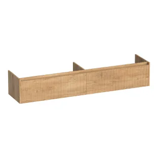 Brauer Embrace Wavy washbasin cabinet - 200x46x35 cm - 2 drawers handleless - 2 siphon cut-outs - MFC - Forest Tan