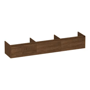 Brauer Embrace Wavy washbasin cabinet - 220x46x35 cm - 3 drawers handleless - 0 siphon cut-outs - MFC - Forest Cacao