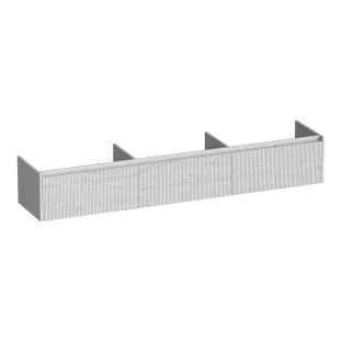 Brauer Embrace Wavy washbasin cabinet - 220x46x35 cm - 3 drawers handleless - 0 siphon cut-outs - MFC - Forest Seashell
