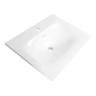 Brauer Glacier washbasin - fine stone - 60x46 cm - 1 sink - 1 tap hole - Gloss white