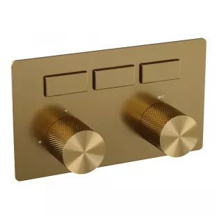 Brauer Gold Carving 3-way built-in thermostat with push buttons - built-in part - brushed gold PVD