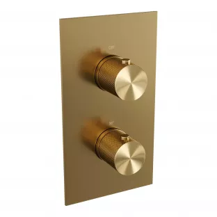 Brauer Gold Carving 3-way built-in thermostat - with built-in part - brushed gold PVD