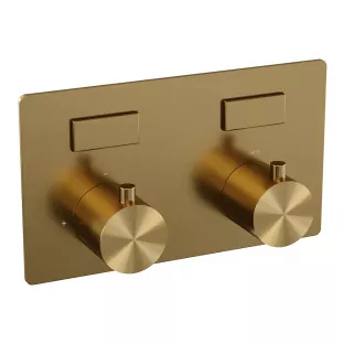 Brauer Gold Edition 2-way flush-mounted thermostat with push buttons - flush-mounted part - brushed gold PVD