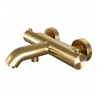 Brauer Gold Edition surface-mounted bath shower thermostat tap - gold brushed PVD