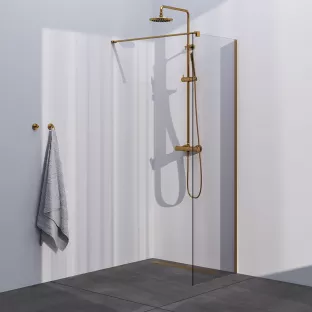 Brauer Gold Season walk-in shower 60x200 cm with wall profile - brushed gold