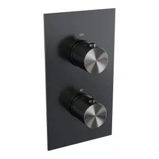 Brauer Gunmetal Carving 3-way built-in thermostat - with built-in part - brushed gunmetal PVD