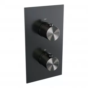 Brauer Gunmetal Edition 3-way built-in thermostat - with built-in part - brushed gunmetal PVD