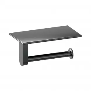 Brauer Gunmetal Edition Toilet Roll Holder with Shelf - Brushed Gunmetal PVD