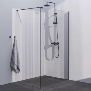 Brauer Gunmetal Season walk-in shower 120x200 cm with wall profile - brushed gunmetal