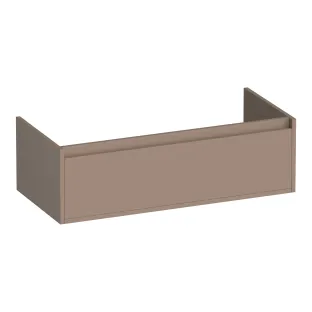 Brauer Hope washbasin cabinet - 100x46x30 cm - 1 drawer handleless - 1 siphon recess - MDF lacquered - Matt Mocha