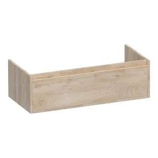 Brauer Hope washbasin cabinet - 100x46x30 cm - 1 drawer handleless - 1 siphon cut-out - MFC - Forest Wheat