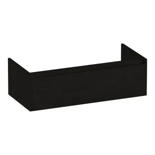 Brauer Hope washbasin cabinet - 100x46x30 cm - 1 drawer handleless - 1 siphon recess - MFC - Timber Black