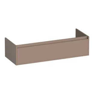 Brauer Hope washbasin cabinet - 120x46x30 cm - 1 drawer handleless - 1 siphon recess - MDF lacquered - Matt Mocha