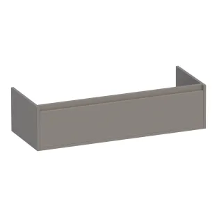 Brauer Hope washbasin cabinet - 120x46x30 cm - 1 drawer handleless - 1 siphon recess - MDF lacquered - Matt Taupe
