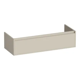 Brauer Hope wastafelonderkast - 120x46x30 cm - 2 laden greeploos - 2 sifonuitsparingen - MDF gelakt - Mat Beige