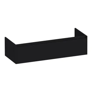 Brauer Hope washbasin cabinet - 120x46x30 cm - 2 drawers without handles - 2 siphon cut-outs - MDF lacquered - Matt Black
