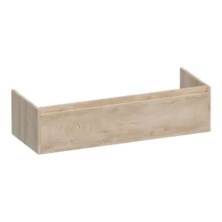 Brauer Hope washbasin cabinet - 120x46x30 cm - 2 drawers handleless - 2 siphon cut-outs - MFC - Forest Wheat