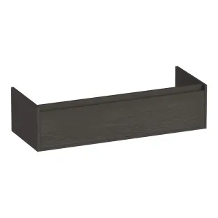 Brauer Hope wastafelonderkast - 120x46x30 cm - 2 laden greeploos - 2 sifonuitsparingen - MFC - Timber Anthracite