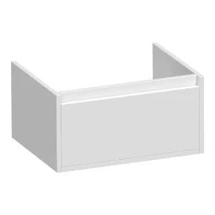 Brauer Hope washbasin cabinet - 60x46x30 cm - 1 drawer handleless - 1 siphon recess - MDF lacquered - Gloss white
