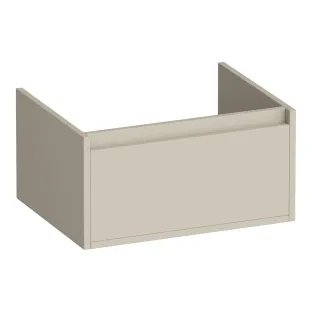 Brauer Hope washbasin cabinet - 60x46x30 cm - 1 drawer handleless - 1 siphon recess - MDF lacquered - Matt Beige