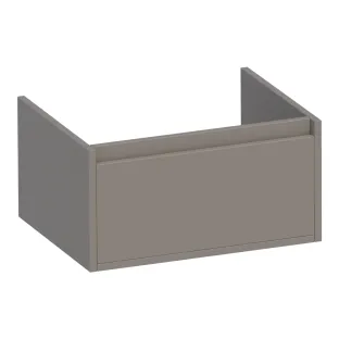 Brauer Hope washbasin cabinet - 60x46x30 cm - 1 drawer handleless - 1 siphon recess - MDF lacquered - Matt Taupe
