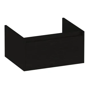 Brauer Hope washbasin cabinet - 60x46x30 cm - 1 drawer handleless - 1 siphon recess - MFC - Timber Black