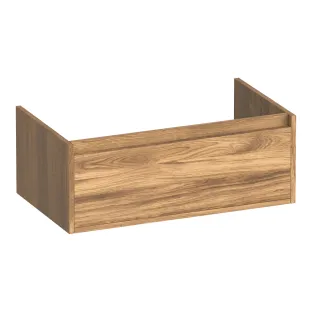 Brauer Hope washbasin cabinet - 80x46x30 cm - 1 drawer handleless - 1 siphon recess - MFC - Honey