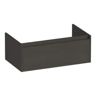 Brauer Hope washbasin cabinet - 80x46x30 cm - 1 drawer handleless - 1 siphon recess - MFC - Timber Anthracite