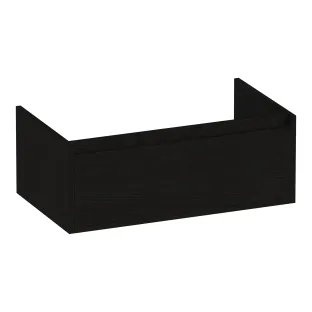 Brauer Hope washbasin cabinet - 80x46x30 cm - 1 drawer handleless - 1 siphon recess - MFC - Timber Black