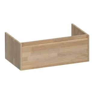 Brauer Hope washbasin cabinet - 80x46x30 cm - 1 drawer handleless - 1 siphon recess - Finger joint oak gray