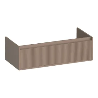 Brauer Hope Wavy washbasin cabinet - 100x46x30 cm - 1 drawer handleless - 1 siphon recess - MDF lacquered - Matt Mocha