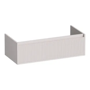 Brauer Hope Wavy washbasin cabinet - 100x46x30 cm - 1 drawer handleless - 1 siphon recess - MDF lacquered - Matt Sand