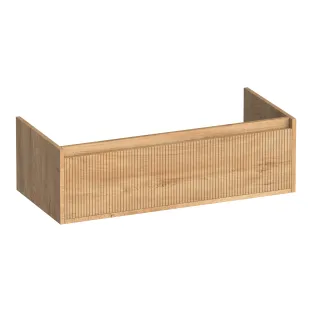 Brauer Hope Wavy washbasin cabinet - 100x46x30 cm - 1 drawer handleless - 1 siphon cut-out - MFC - Forest Tan