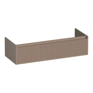 Brauer Hope Wavy washbasin cabinet - 120x46x30 cm - 1 drawer handleless - 1 siphon recess - MDF lacquered - Matt Mocha