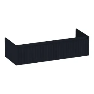 Brauer Hope Wavy washbasin cabinet - 120x46x30 cm - 1 drawer handleless - 1 siphon recess - MDF lacquered - Matt Black
