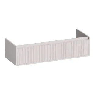 Brauer Hope Wavy washbasin cabinet - 120x46x30 cm - 2 drawers without handles - 2 siphon cut-outs - MDF lacquered - Matt Sand