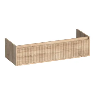 Brauer Hope Wavy washbasin cabinet - 120x46x30 cm - 2 drawers handleless - 2 siphon cut-outs - MFC - Forest Wheat
