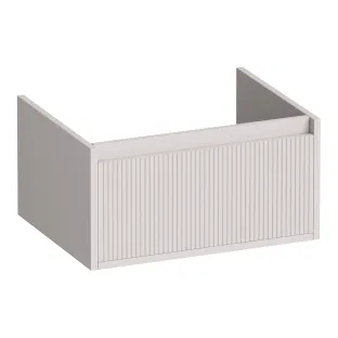 Brauer Hope Wavy washbasin cabinet - 60x46x30 cm - 1 drawer handleless - 1 siphon recess - MDF lacquered - Matt Sand