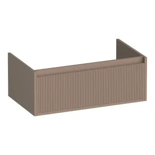 Brauer Hope Wavy washbasin cabinet - 80x46x30 cm - 1 drawer handleless - 1 siphon recess - MDF lacquered - Matt Mocha